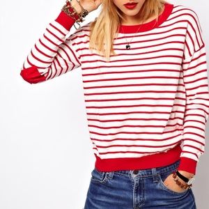 ASOS Striped Heart Patch Sweater